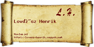 Lovász Henrik névjegykártya