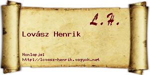 Lovász Henrik névjegykártya