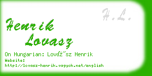 henrik lovasz business card